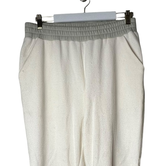 Varley Women Finley Track Pants SZ L Ivory Casual PullOn Jersey Knit Terry Cloth - Picture 3 of 11